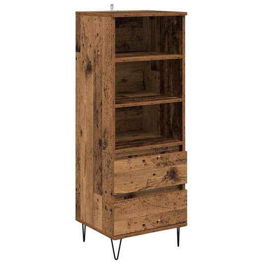 Highboard mit Schubladen Altholz 40 x 36 x 110 cm Holzwerkstoff