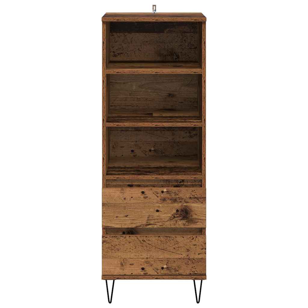 Highboard mit Schubladen Altholz 40 x 36 x 110 cm Holzwerkstoff