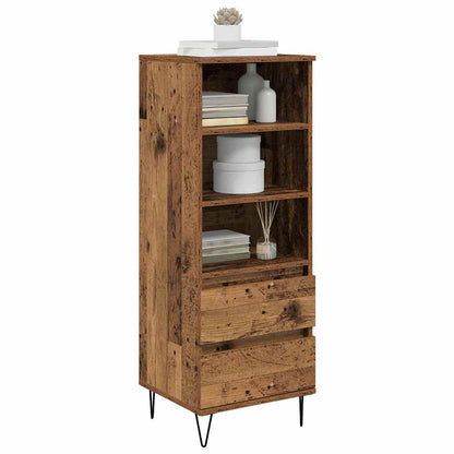 Highboard mit Schubladen Altholz 40 x 36 x 110 cm Holzwerkstoff