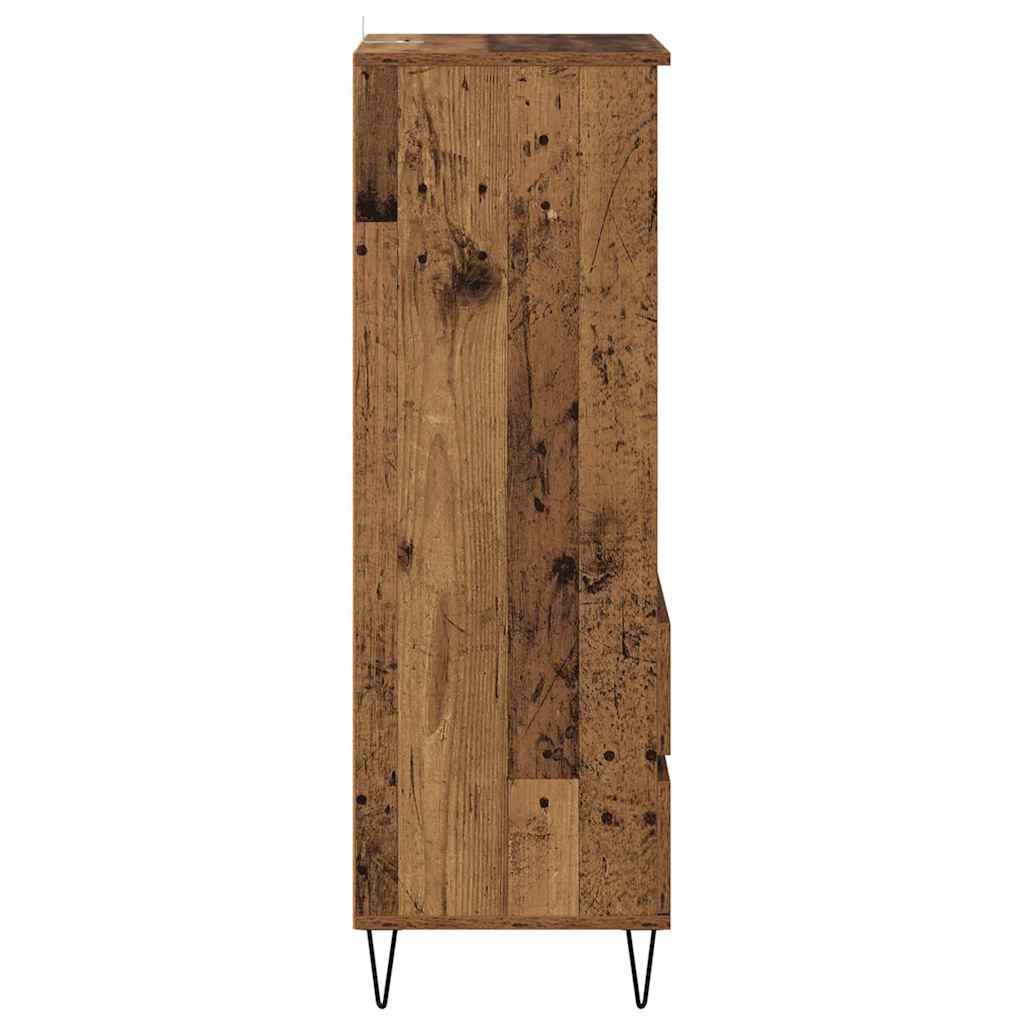 Highboard mit Schubladen Altholz 40 x 36 x 110 cm Holzwerkstoff