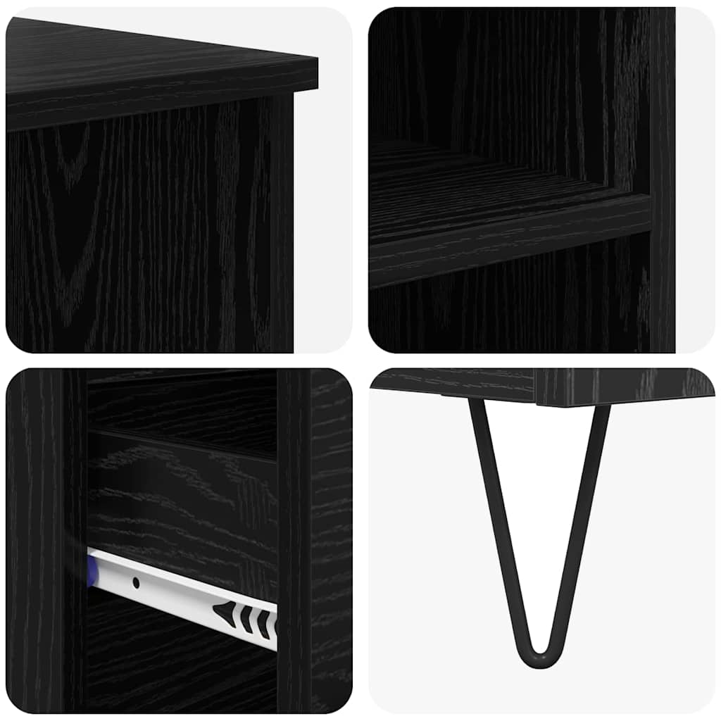 Highboard Schwarz Eichen-Optik 40 x 36 x 110 cm Holzwerkstoff