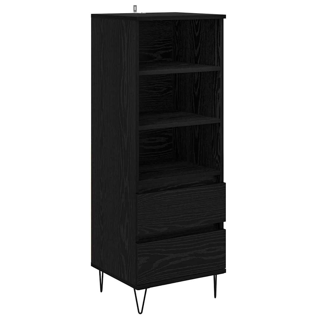Highboard Schwarz Eichen-Optik 40 x 36 x 110 cm Holzwerkstoff