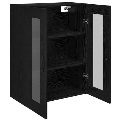 Wandschrank Schwarz Eichen-Optik 69,5 x 34 x 90 cm