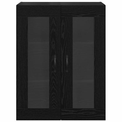 Wandschrank Schwarz Eichen-Optik 69,5 x 34 x 90 cm