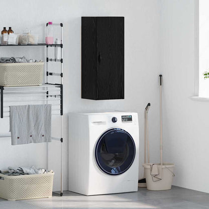 Wandschrank Schwarz Eichen-Optik 34,5 x 34 x 90 cm