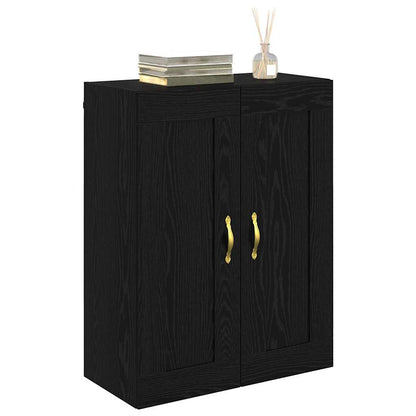 Wandschrank Schwarz Eichen-Optik 69,5 x 34 x 90 cm