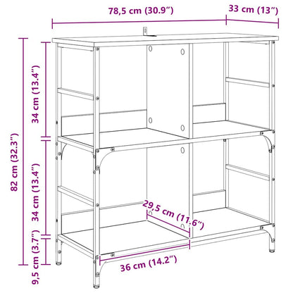 Regal Artisan-Eiche 78,5 x 33 x 82 cm Holzwerkstoff