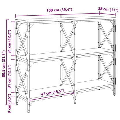 Konsolentisch Artisan-Eiche 100 x 28 x 80,5 cm Holzwerkstoff