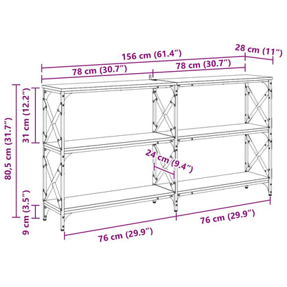 Konsolentisch Altholz 156 x 28 x 80,5 cm Holzwerkstoff