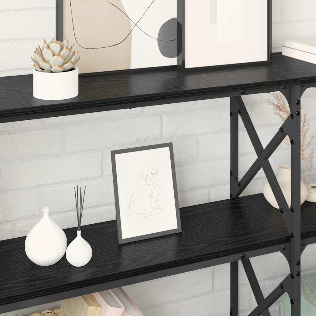 Konsolentisch Schwarz Eichen-Optik 156 x 28 x 80,5 cm
