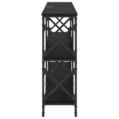 Konsolentisch Schwarz Eichen-Optik 156 x 28 x 80,5 cm