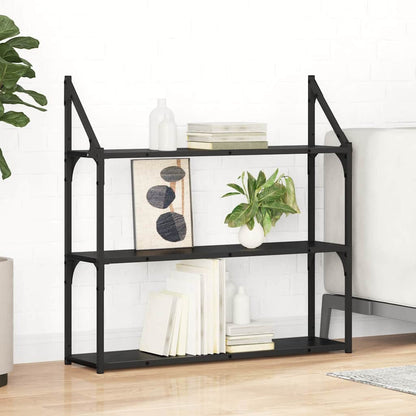 Wandregal Schwarz Eichen-Optik 80 x 21 x 78,5 cm Holzwerkstoff