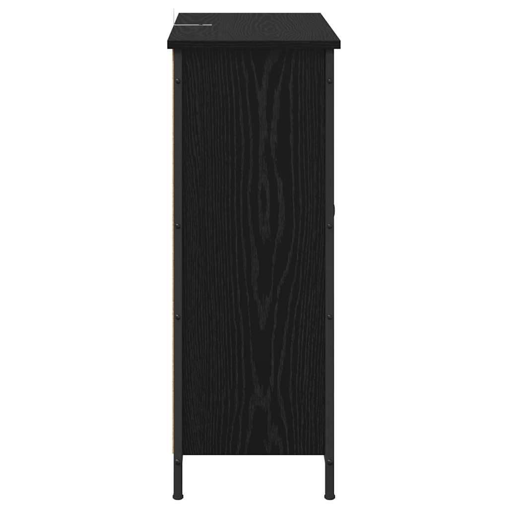 Sideboard Schwarz Eichen-Optik 70 x 30 x 80 cm Holzwerkstoff