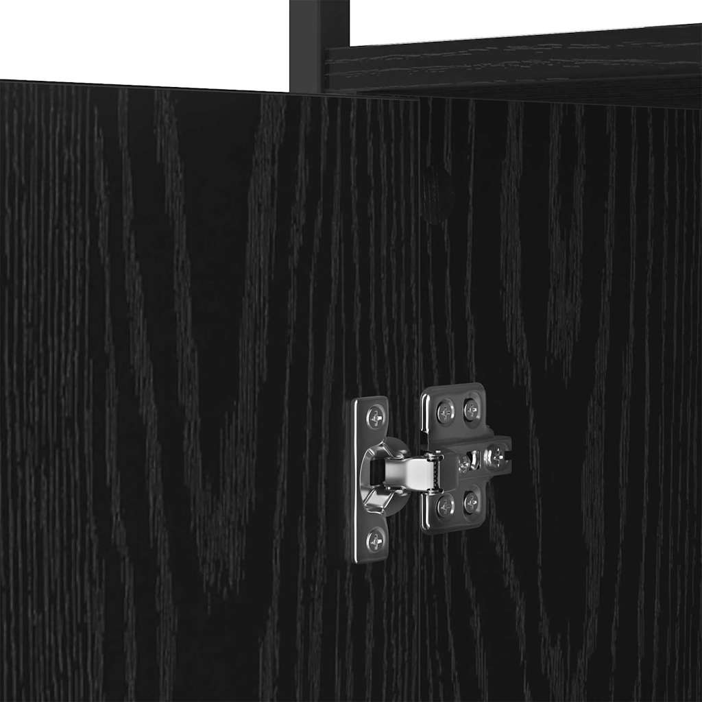 Sideboard Schwarz Eichen-Optik 100 x 35 x 80 cm Holzwerkstoff