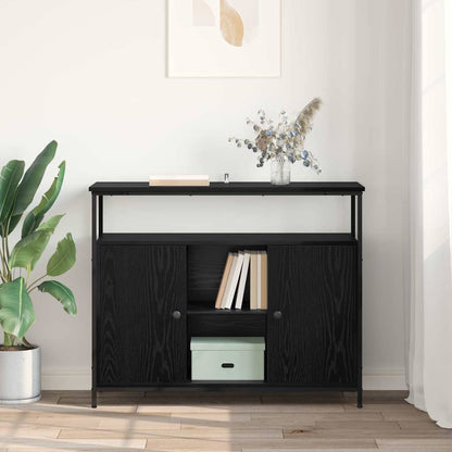 Sideboard Schwarz Eichen-Optik 100 x 35 x 80 cm Holzwerkstoff