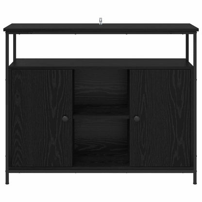 Sideboard Schwarz Eichen-Optik 100 x 35 x 80 cm Holzwerkstoff