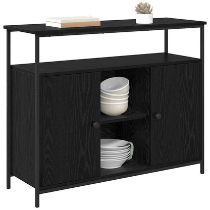 Sideboard Schwarz Eichen-Optik 100 x 35 x 80 cm Holzwerkstoff