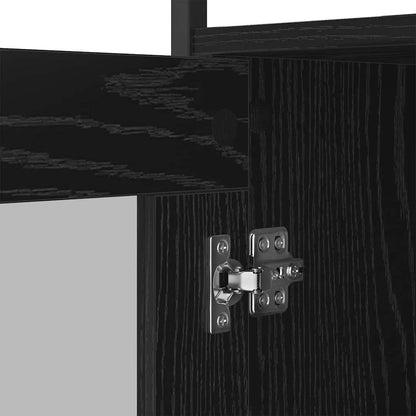 Sideboard Schwarz Eichen-Optik 100 x 35 x 80 cm Holzwerkstoff