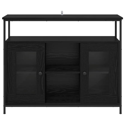 Sideboard Schwarz Eichen-Optik 100 x 35 x 80 cm Holzwerkstoff