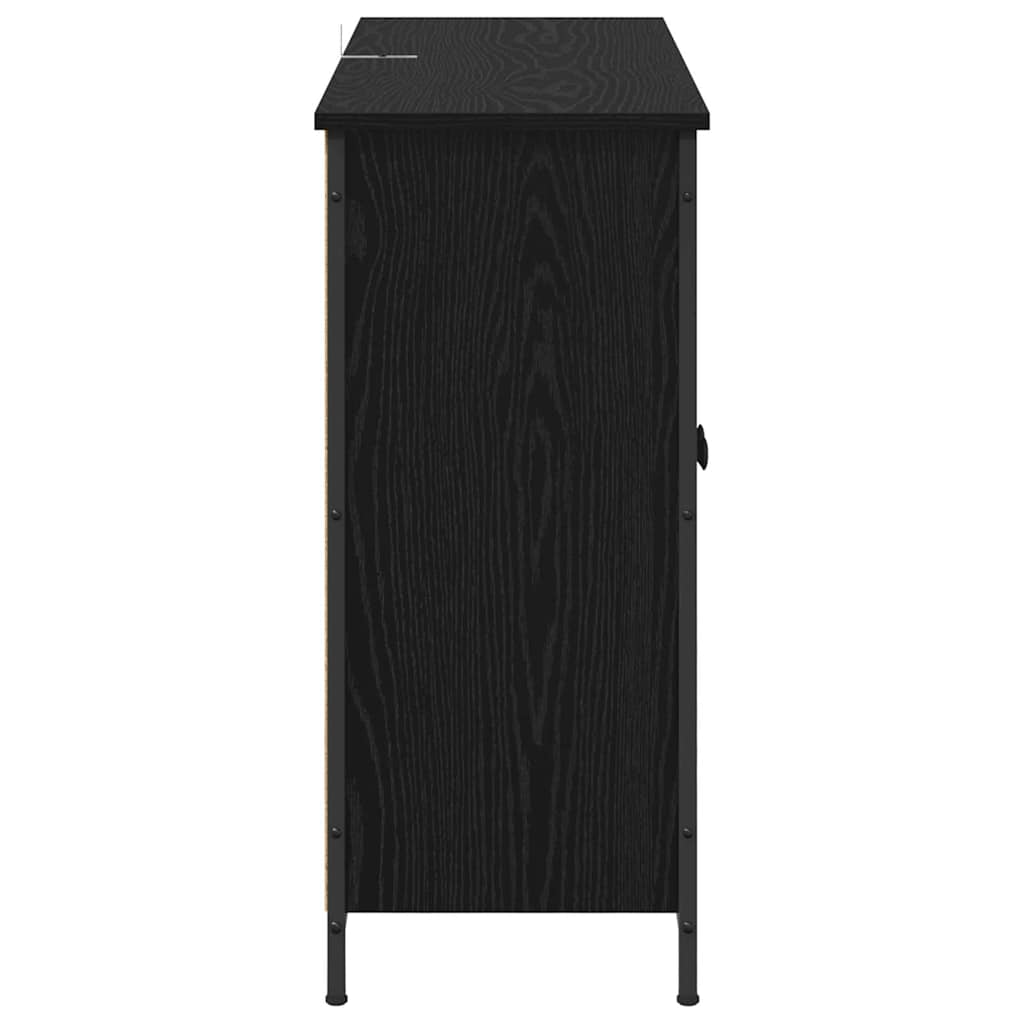 Sideboard Schwarz Eichen-Optik 100 x 33 x 75 cm Holzwerkstoff