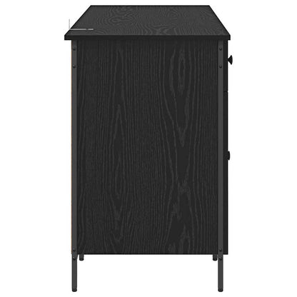 Computertisch Schwarz Eichen-Optik 131 x 48 x 75 cm