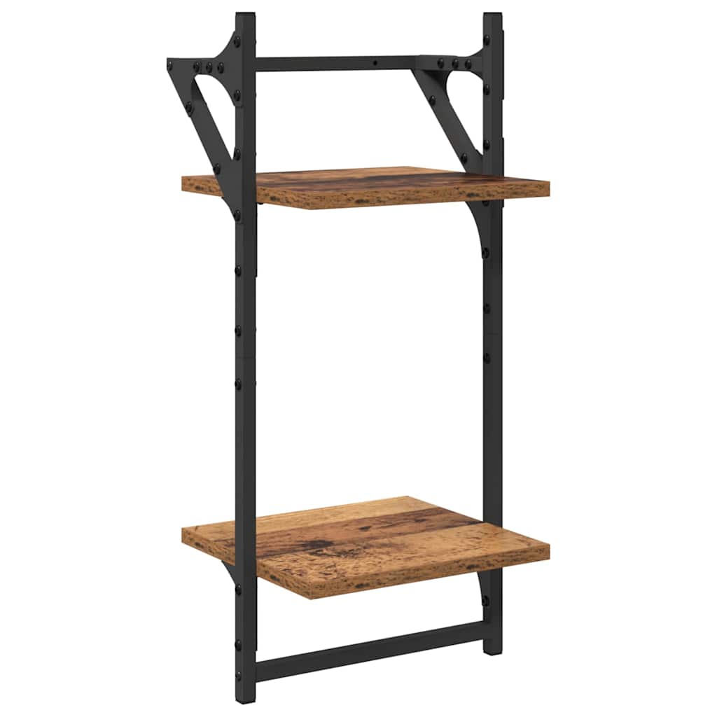 Wandregal-Set 6 pcs Altholz 100 x 25 x 30 cm Holzwerkstoff