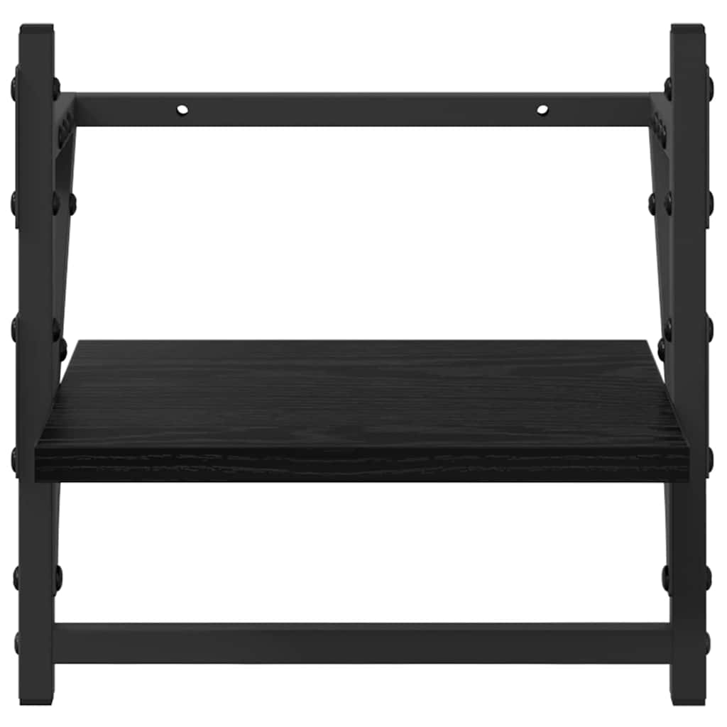 Wandregal-Set 6 pcs Schwarz Eichen-Optik 100 x 25 x 30 cm