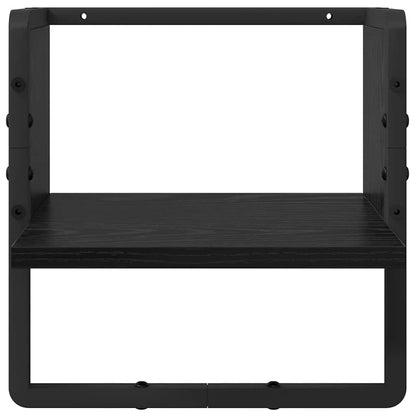 Wandregal-Set 4 pcs Schwarz Eichen-Optik 65 x 25 x 30 cm