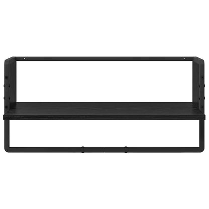 Wandregal-Set 6 pcs Schwarz Eichen-Optik 100 x 25 x 30 cm