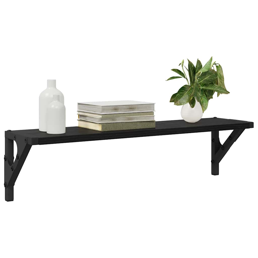 Wandregale 2 pcs Schwarz Eichen-Optik 60 x 15 x 15,5 cm