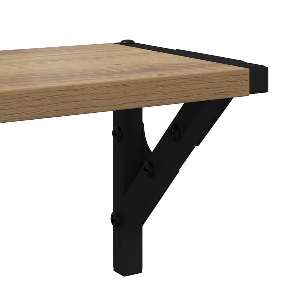 Wandregale 2 pcs Artisan-Eiche 80 x 15 x 15,5 cm Holzwerkstoff