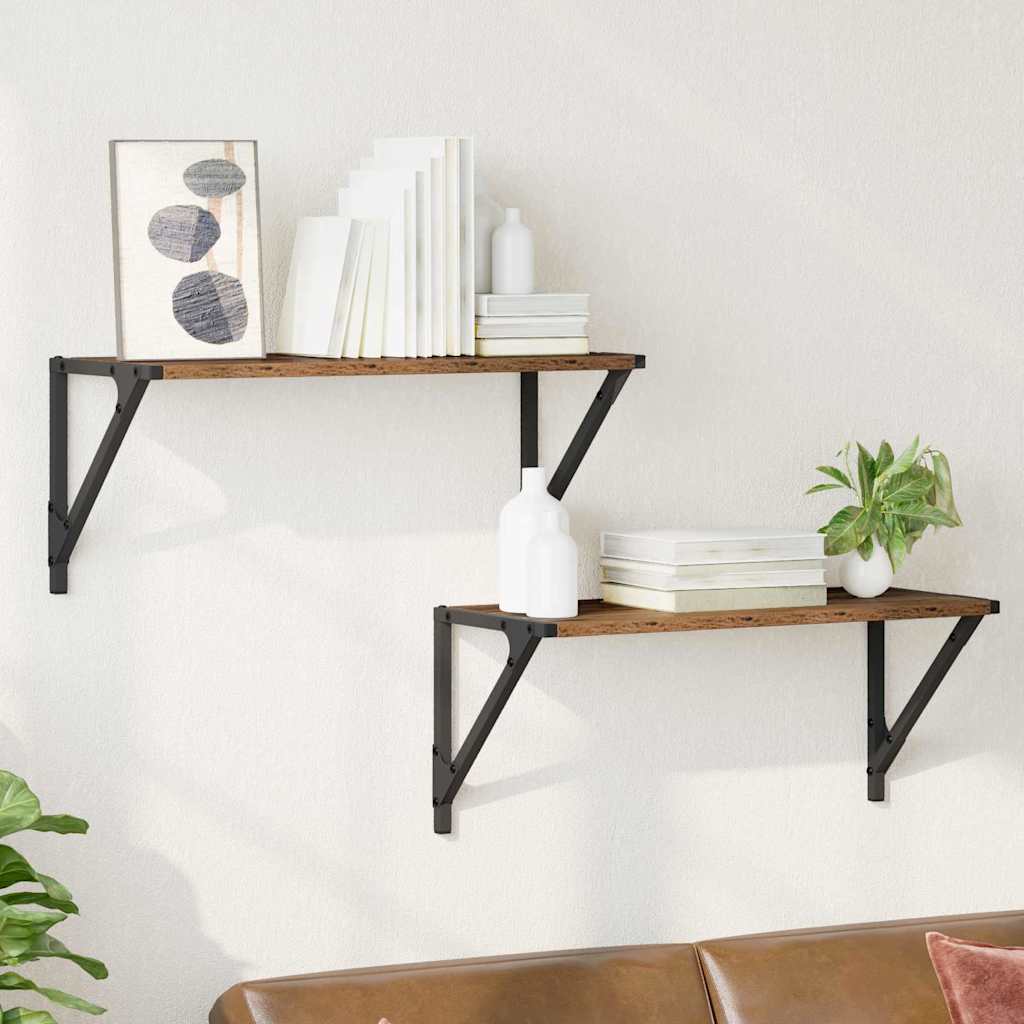 Wandregale 2 pcs Altholz 60 x 25 x 25,5 cm Holzwerkstoff