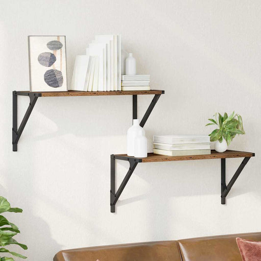 Wandregale 2 pcs Altholz 60 x 25 x 25,5 cm Holzwerkstoff