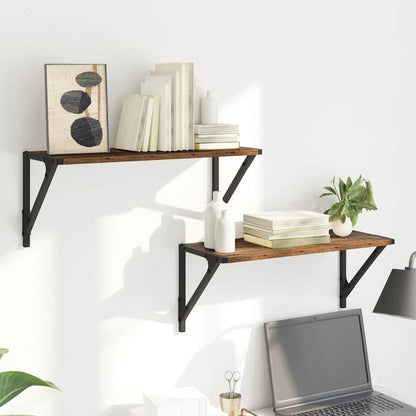 Wandregale 2 pcs Altholz 60 x 25 x 25,5 cm Holzwerkstoff