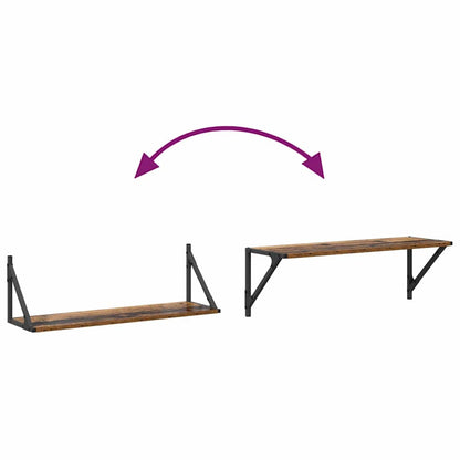 Wandregale 2 pcs Altholz 80 x 25 x 25,5 cm Holzwerkstoff