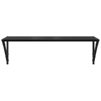 Wandregale 2 pcs Schwarz Eichen-Optik 80 x 25 x 25,5 cm