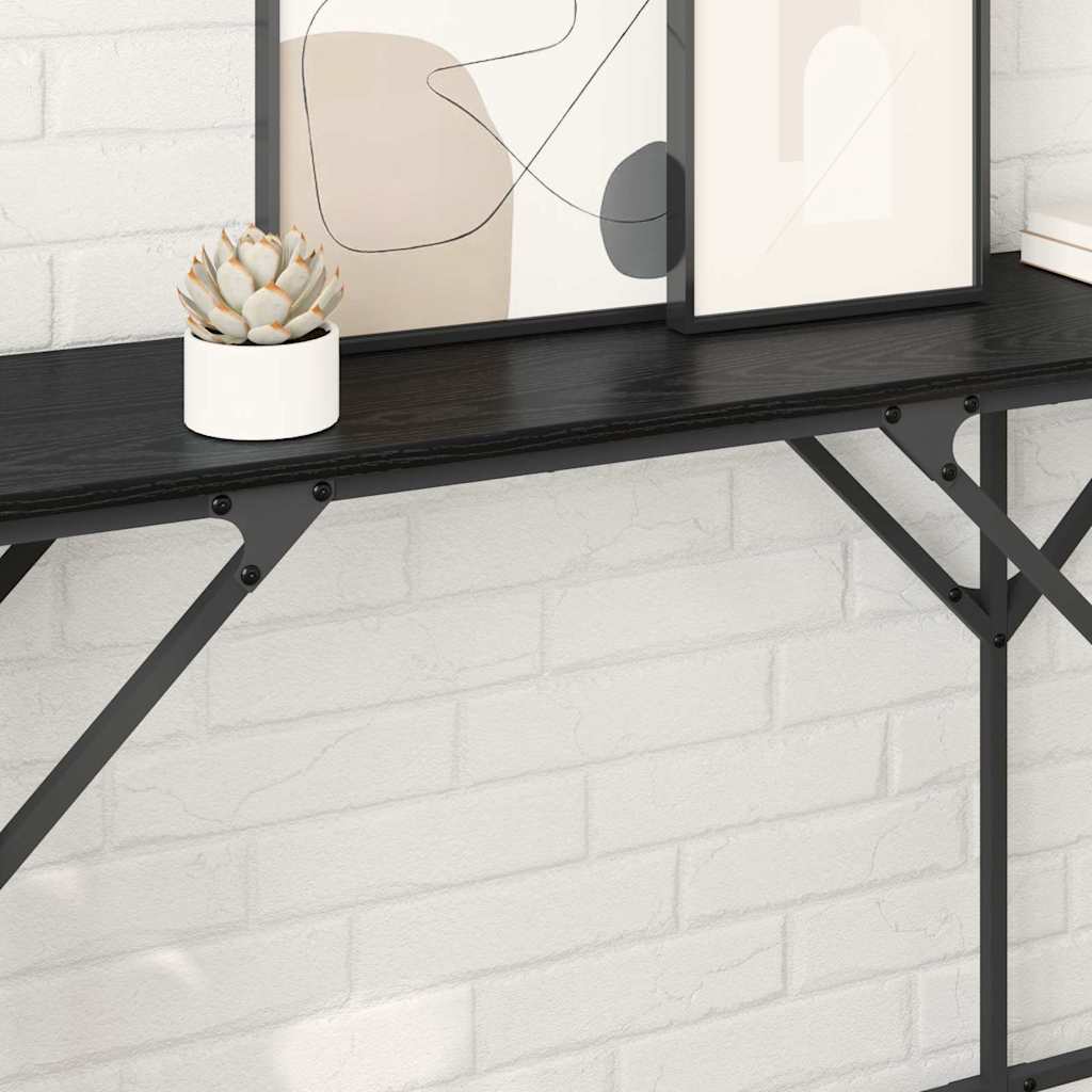 Konsolentisch Schwarz Eichen-Optik 180 x 29 x 75 cm