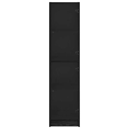 Highboard Schwarz Eichen-Optik 35 x 37 x 142 cm Holzwerkstoff