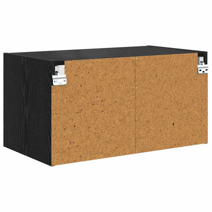 Wandschrank Schwarz Eichen-Optik 68 x 37 x 35 cm Holzwerkstoff