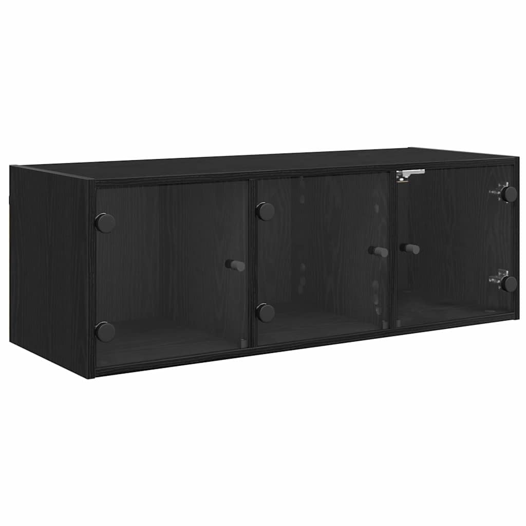 Wandschrank Schwarz Eichen-Optik 102 x 37 x 35 cm Holzwerkstoff