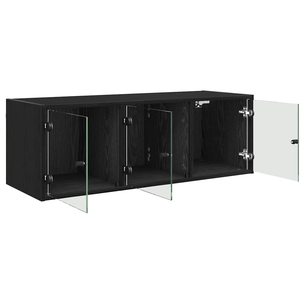 Wandschrank Schwarz Eichen-Optik 102 x 37 x 35 cm Holzwerkstoff