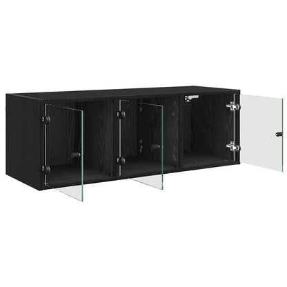 Wandschrank Schwarz Eichen-Optik 102 x 37 x 35 cm Holzwerkstoff