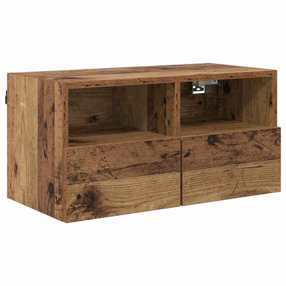 TV-Wandregale 2 pcs Altholz 60 x 30 x 30 cm Holzwerkstoff