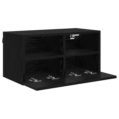 TV-Wandschrank Schwarz Eichen-Optik 60 x 30 x 30 cm