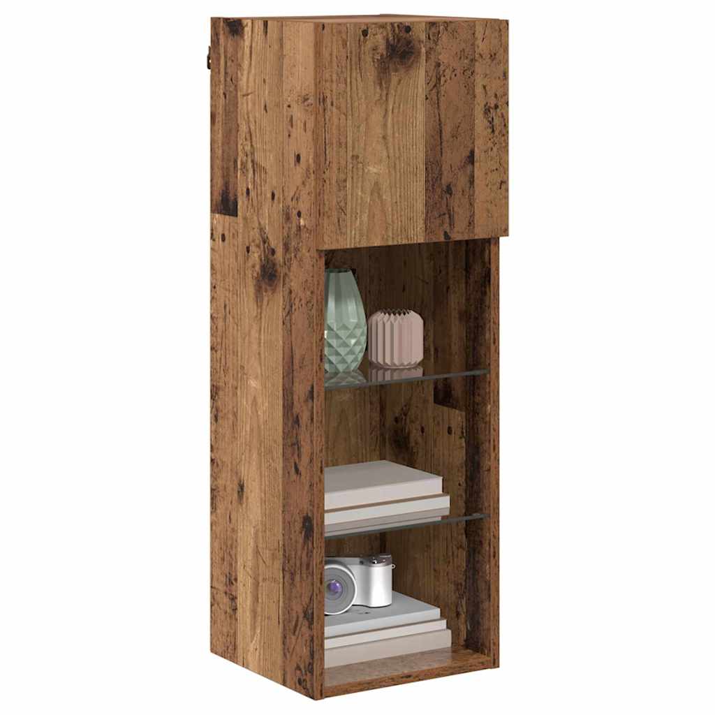 Wandmontierter TV-Schrank Altholz 30,5 x 30 x 90 cm