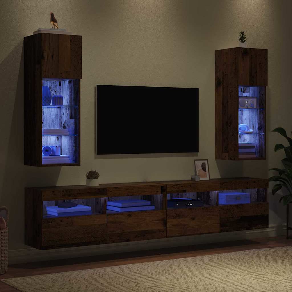 Wandmontierte TV-Schränke 2 pcs Altholz 30,5 x 30 x 90 cm