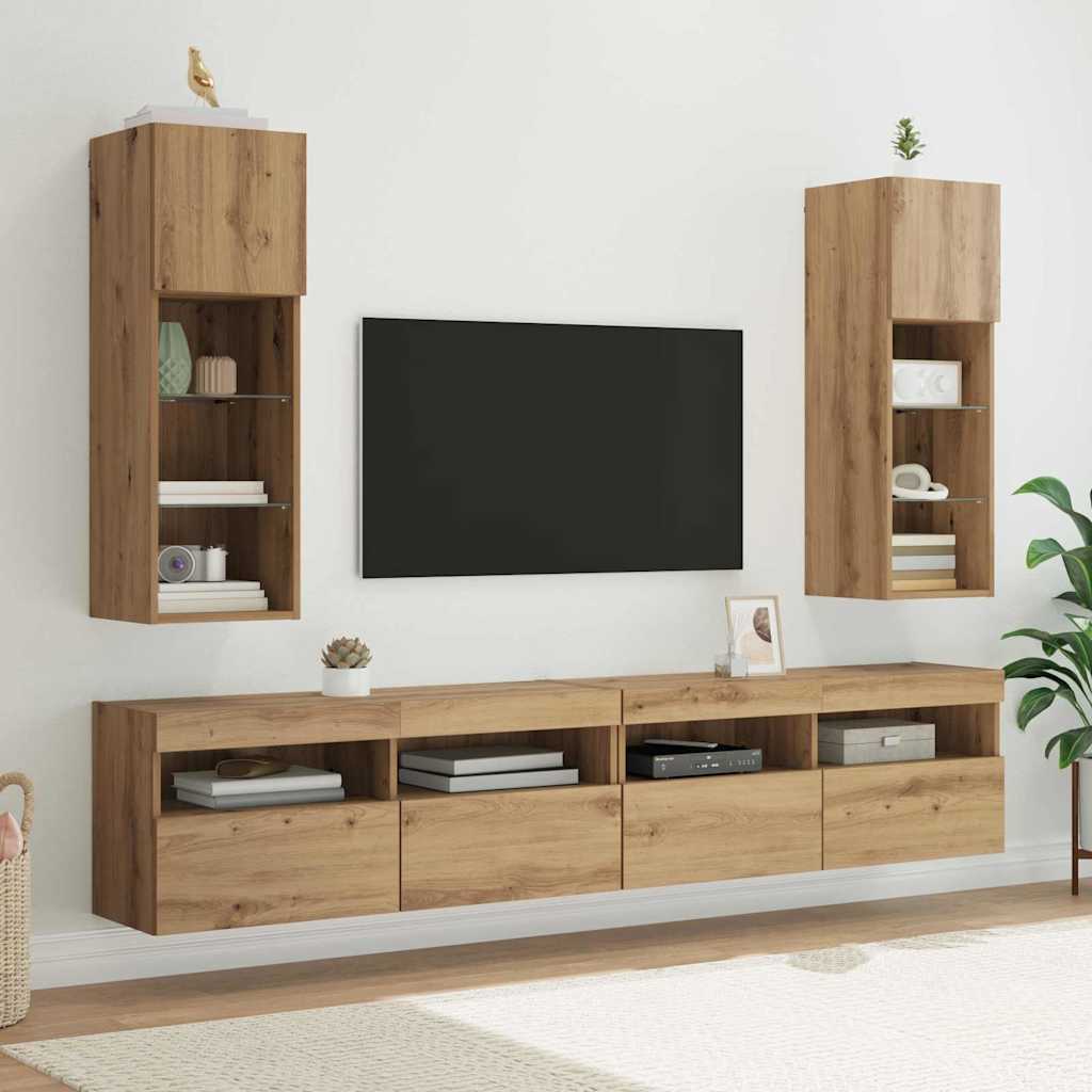 Wandmontierter TV-Schrank Artisan-Eiche 30,5 x 30 x 90 cm