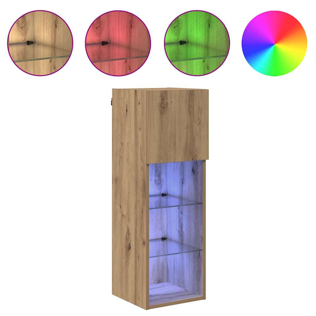 Wandmontierter TV-Schrank Artisan-Eiche 30,5 x 30 x 90 cm