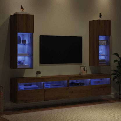 Wandmontierte TV-Schränke 2 pcs Artisan-Eiche 30,5 x 30 x 90 cm