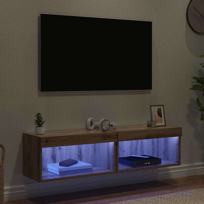 Fernsehtische 2 pcs Artisan-Eiche 60 x 30 x 30 cm Holzwerkstoff